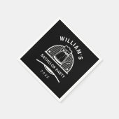 Vrijgezellenfeest zwart en wit bier servet (Hoek)