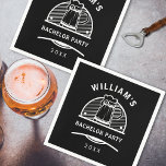 Vrijgezellenfeest zwart en wit bier servet<br><div class="desc">Voor de aanstaande bruidegom die een brouwerij tour vrijgezellenfeest aan het gooien is. Deze op trend, zwart-wit brouwerij tour vrijgezellenfeest servetten zijn gemakkelijk gepersonaliseerd met de opname van uw evenement gegevens. Het ontwerp is in zwart-wit en is eenvoudig, modern, stijlvol en leuk. Ideaal voor de vrijgezel die een brouwerijtour of...</div>
