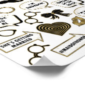 Vrijgezellenfeest Zwart & Goud Fotocabine Teken Pr Poster (Hoek)