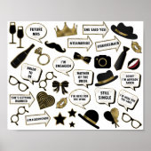 Vrijgezellenfeest Zwart & Goud Fotocabine Teken Pr Poster (Voorkant)