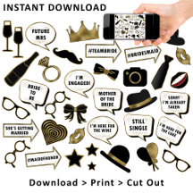 Vrijgezellenfeest Zwart & Goud Fotocabine Teken Pr