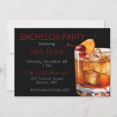 vrijgezellenfeest zwart modern ouderwetse Drink Kaart (Voorkant)