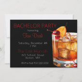 vrijgezellenfeest zwart ouderwetse Drink Kaart (Voorkant)