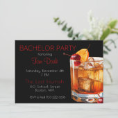 vrijgezellenfeest zwart ouderwetse Drink Kaart (Staand voorkant)