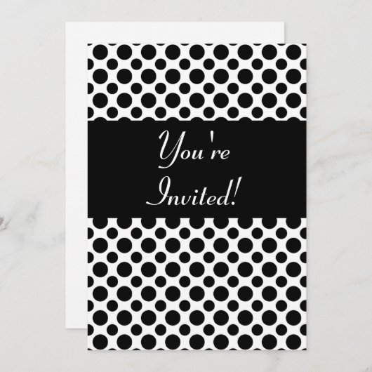 Vrijgezellenfeest Zwart Polka Dots Aangepaste Uitn Kaart (Voorkant / Achterkant)