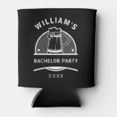 Vrijgezellenfeest zwart-wit bier blikjeskoeler (Voorkant)