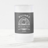 Vrijgezellenfeest zwart-wit bier matglas bierpul (Center)