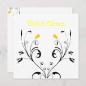 vrijgezellenfeest, zwart-wit, geel kaart (Voorkant / Achterkant)