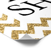 Vrijgezellenfeest zwart-wit & goud poster (Hoek)