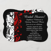 Vrijgezellenfeest zwart, wit, rood kaart (Voorkant / Achterkant)