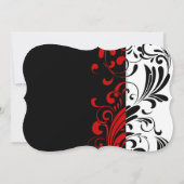 Vrijgezellenfeest zwart, wit, rood kaart (Achterkant)