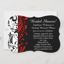 Vrijgezellenfeest zwart, wit, rood kaart