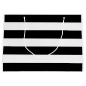 Vrijgezellenfeest zwart-wit streep large cadeautasje (Voorkant)