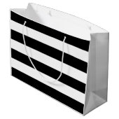 Vrijgezellenfeest zwart-wit streep large cadeautasje (Achterkant Gekanteld)