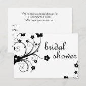 vrijgezellenfeest: zwart-witte bloesems kaart (Voorkant / Achterkant)