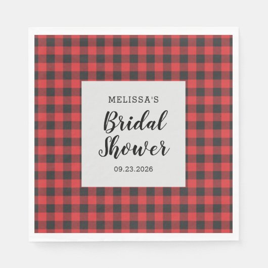 Vrijgezellenfeest Zwarte Buffalo Lumberjack Servet (Voorkant)