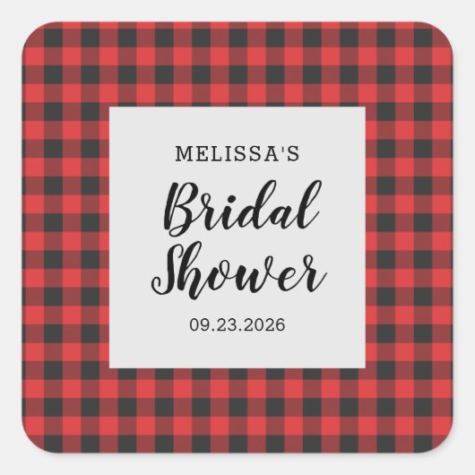 Vrijgezellenfeest Zwarte Buffalo Lumberjack Vierkante Sticker (Voorkant)