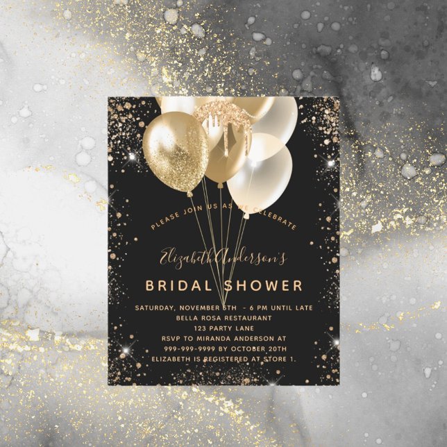 Vrijgezellenfeest zwarte goudballonnen (Creator heeft geüpload)