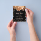 Vrijgezellenfeest zwarte goudbegroting flyer (Hand)