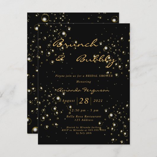 Vrijgezellenfeest zwarte goudbrunch bruinkous uitn briefkaart (Voorkant / Achterkant)