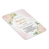 Vrijgezellenfeest zwarte roze bloemen uitnodiging magneet (Rechterzijde)