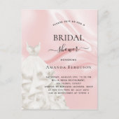 Vrijgezellenfeest zwarte roze glitter witte jurk uitnodiging briefkaart (Voorkant)