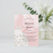 Vrijgezellenfeest zwarte roze glitter witte jurk uitnodiging briefkaart (Staand voorkant)