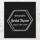 Vrijgezellenfeest zwarte witte geometrische naam wijn etiket (Enkel label)