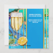 Vrijgezellenfeest zwembad strand partij bubbels zo feestdagenkaart (Achterkant)