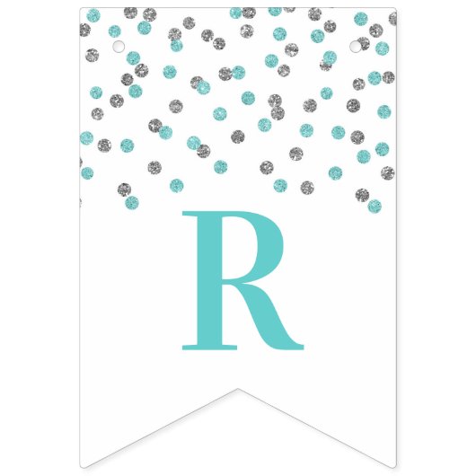 Vrijgezellenfeesten Banner Blauw Zilveren Confetti (Derde vlag)