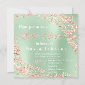 Vrijgezellenfeesten bladeren krans roze rose munt  kaart (Voorkant)