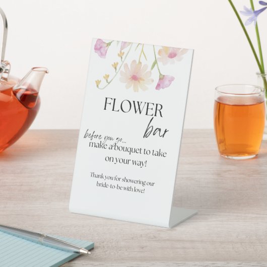 Vrijgezellenfeesten bloemenbalkteken reclamebord met voetstuk (Insitu)