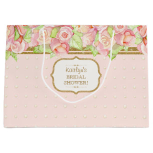 Vrijgezellenfeesten geschenkzak Waterverf Rose Boe Groot Cadeauzakje