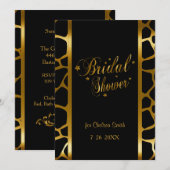 Vrijgezellenfeesten Giraffe met gouden belettering Kaart (Voorkant / Achterkant)