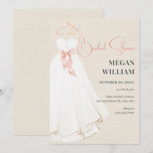 Vrijgezellenfeesten jurk kaart (Voorkant / Achterkant)