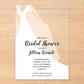 Vrijgezellenfeesten kleding en sluier acryl uitnodigingen (Voorkant)