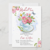 Vrijgezellenfeesten kop met bloemen kaart (Voorkant)