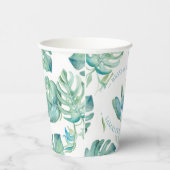 Vrijgezellenfeesten papieren bekers tropische bloe (Rechts)