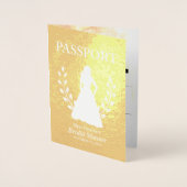 Vrijgezellenfeesten paspoort gouden folie folie kaarten (Voorkant)