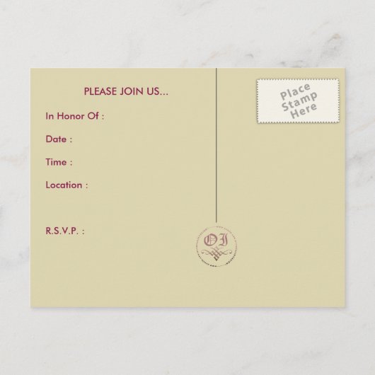 Vrijgezellenfeesten paspoort uitnodiging briefkaart (Achterkant)