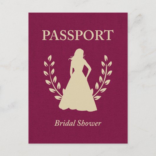 Vrijgezellenfeesten paspoort uitnodiging briefkaart (Voorkant)