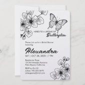 Vrijgezellenfeesten vlinderuitnodiging, parelglans kaart (Voorkant)