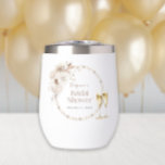 Vrijgezellenfeesten wijndroogtrommel<br><div class="desc">Vier in stijl met onze vrijgezellenfeesten stengless wijndroogtrommel,  met de elegante crème en bruine bloemen van onze Elegant Pearls en Prosecco Vrijgezellenfeesten Collectie. Deze tumbler combineert praktische functionaliteit met een verfijnd ontwerp,  waardoor het een perfecte aanvulling is op uw champagne brunch affaire en een gekoesterde aandenken voor uw gasten.</div>