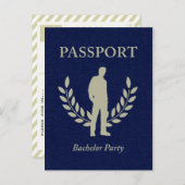 vrijgezellenpaspoort uitnodiging briefkaart (Voorkant / Achterkant)