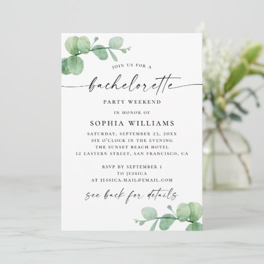 Vrijgezellenweekend. Eucalyptus Elegant reisschema Kaart (Staand voorkant)