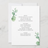 Vrijgezellenweekend. Eucalyptus Elegant reisschema Kaart (Achterkant)