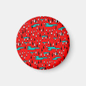 Vrijhandige bomen: Scandinavisch kerstpatroon. Magneet (Voorkant)