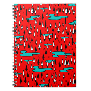 Vrijhandige bomen: Scandinavisch kerstpatroon. Notitieboek