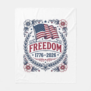 Vrijheid 1776 Patriottisch Vintage Vlag Bloem Shir Fleece Deken