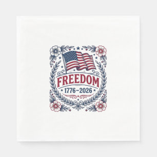 Vrijheid 1776 Patriottisch Vintage Vlag Bloem Shir Servet